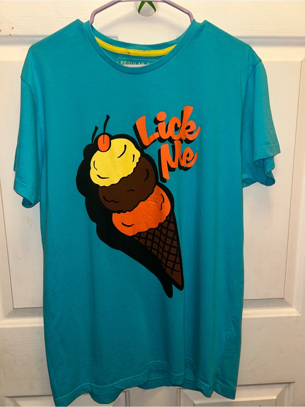 Kids Teal Ice Cream Graphic Tee - 'Lick Me'
